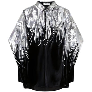 The "Silver Flames" Sequin Velour Shirt 0 VOIR Studios S 
